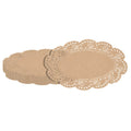 Pastry Tek Oval Kraft Paper Doilies - Lace - 10 1/2" x 6 1/2" - 100 count box