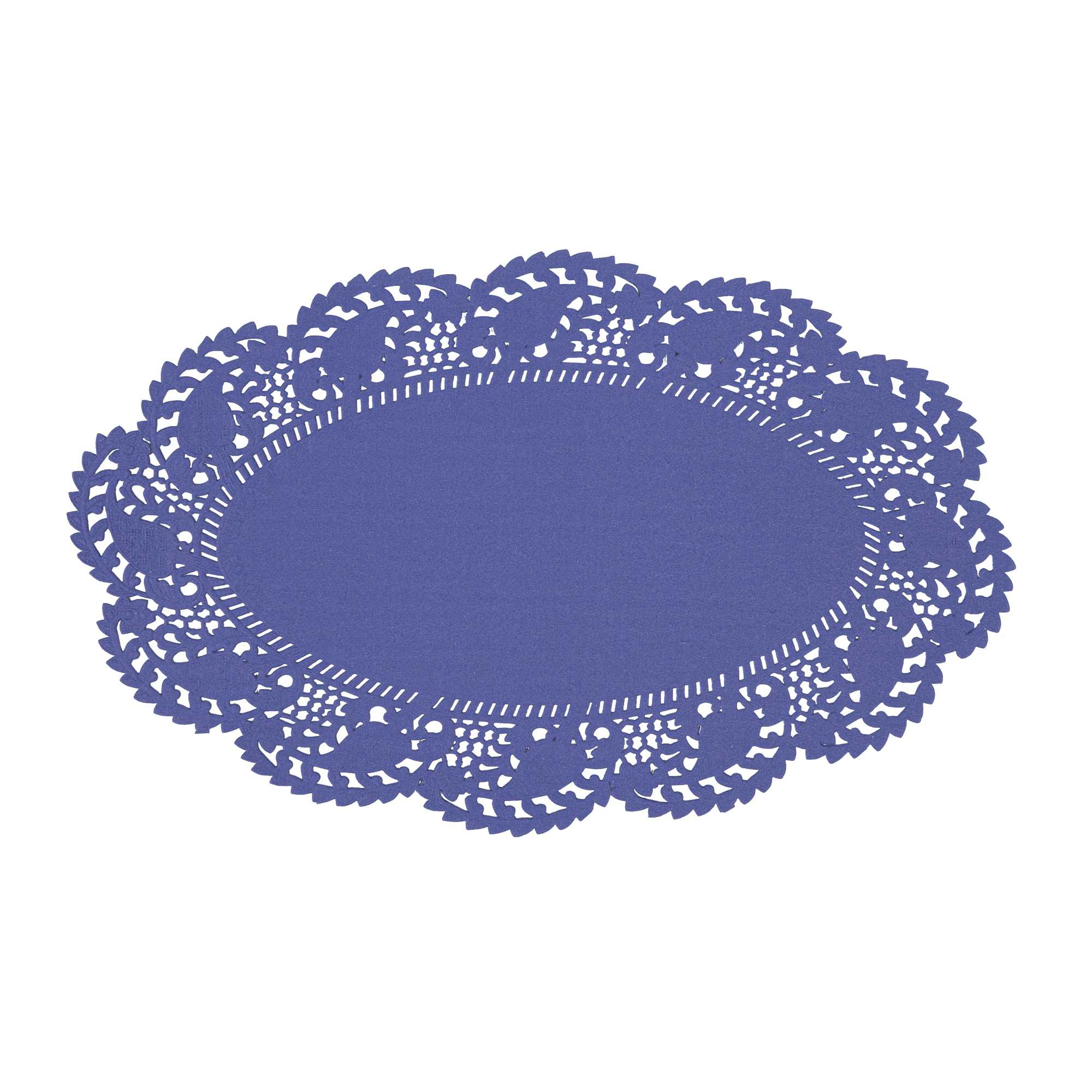 Pastry Tek Oval Purple Paper Doilies - Lace - 10 1/2" x 6 1/2" - 4000 count box