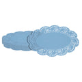Pastry Tek Oval Sky Blue Paper Doilies - Lace - 10 1/2" x 6 1/2" - 4000 count box