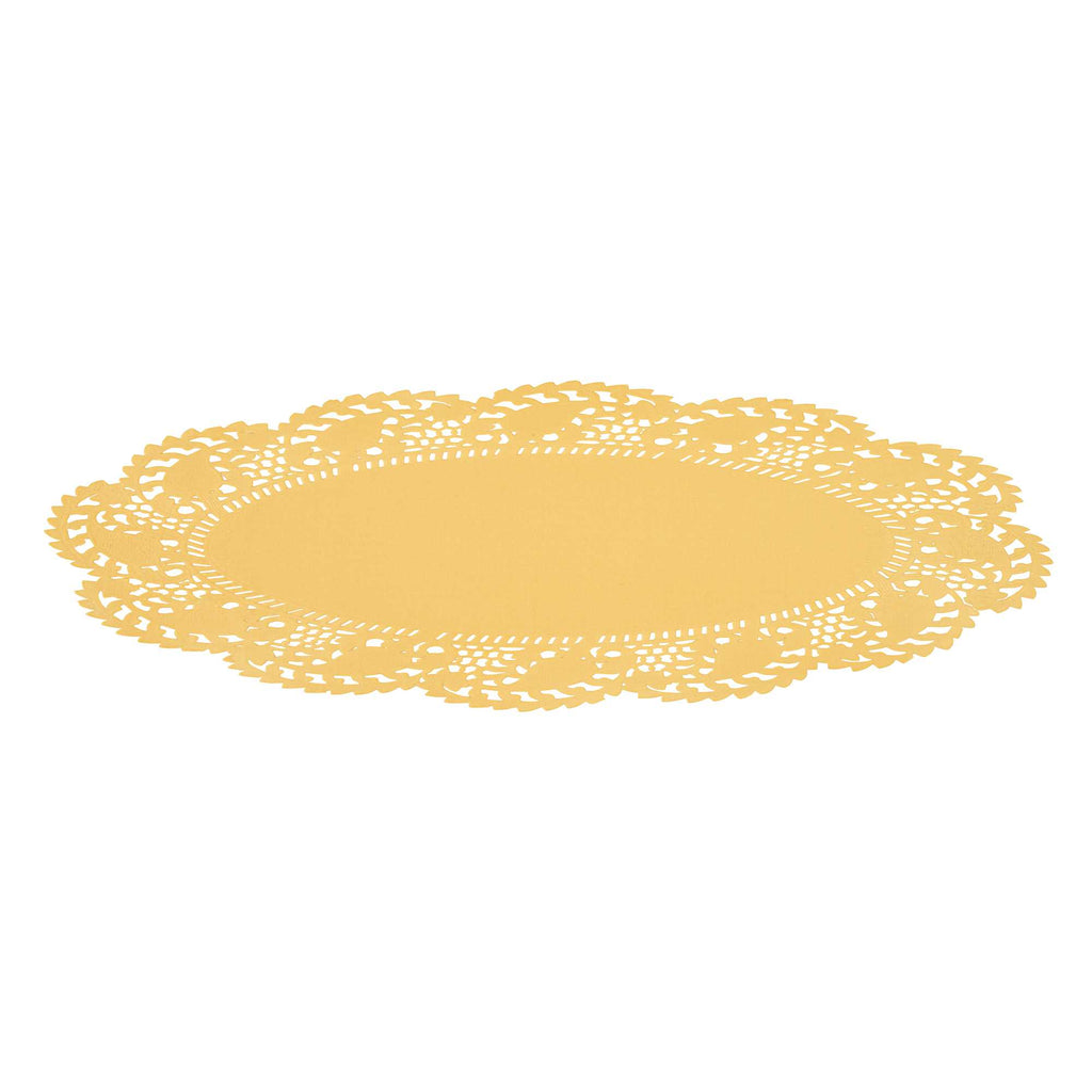 Pastry Tek Oval Orange Paper Doilies - Lace - 10 1/2" x 6 1/2" - 4000 count box