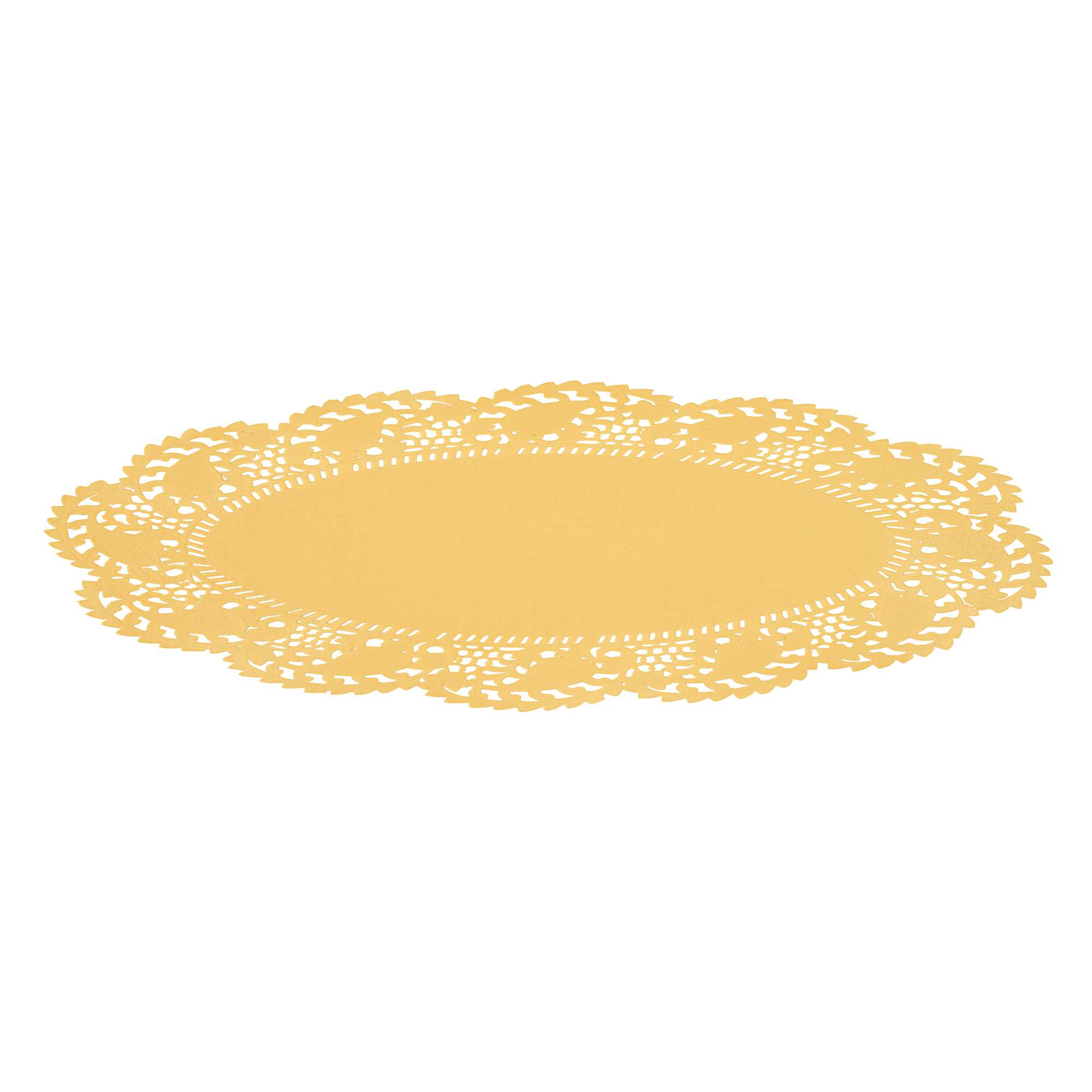 Pastry Tek Oval Orange Paper Doilies - Lace - 10 1/2" x 6 1/2" - 100 count box
