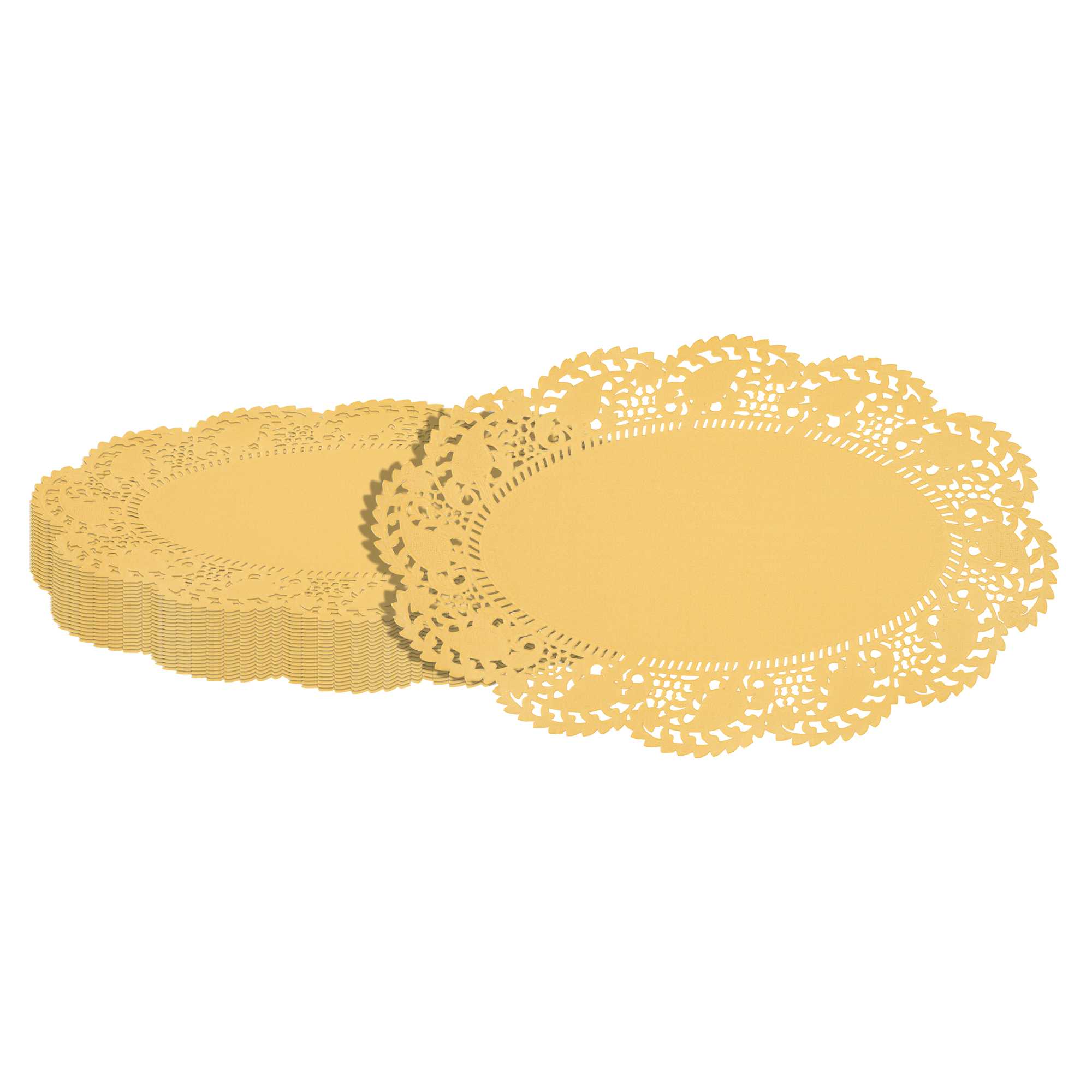 Pastry Tek Oval Orange Paper Doilies - Lace - 10 1/2" x 6 1/2" - 4000 count box