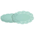 Pastry Tek Oval Teal Paper Doilies - Lace - 10 1/2" x 6 1/2" - 4000 count box