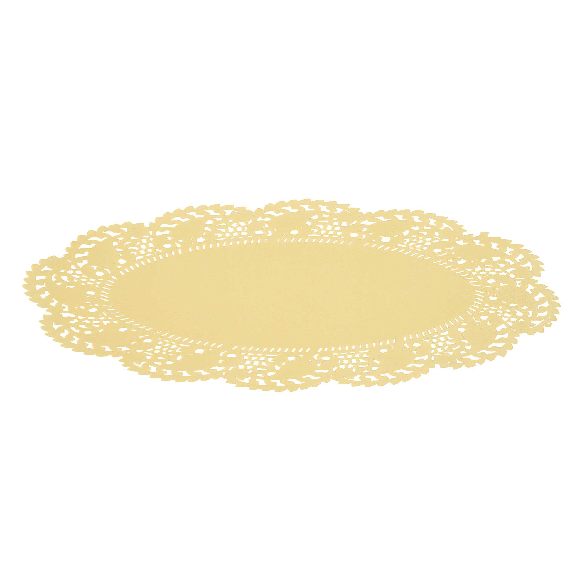 Pastry Tek Oval Yellow Paper Doilies - Lace - 10 1/2" x 6 1/2" - 4000 count box