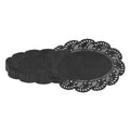 Pastry Tek Oval Black Paper Doilies - Lace - 12 1/2" x 8 1/2" - 4000 count box