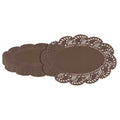 Pastry Tek Oval Brown Paper Doilies - Lace - 12 1/2" x 8 1/2" - 100 count box
