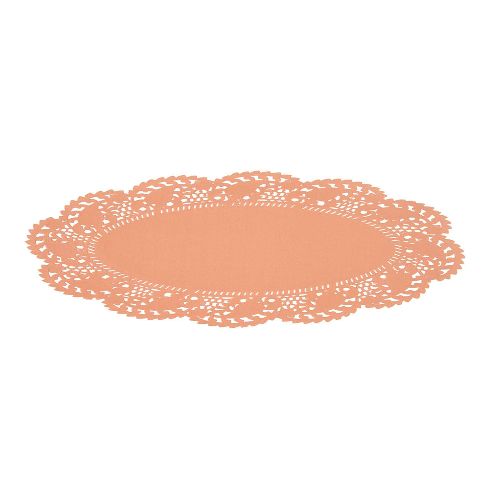 Pastry Tek Oval Coral Paper Doilies - Lace - 12 1/2" x 8 1/2" - 4000 count box