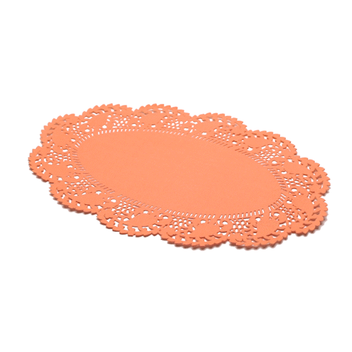 Pastry Tek Oval Coral Paper Doilies - Lace - 12 1/2" x 8 1/2" - 4000 count box