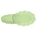 Pastry Tek Oval Green Paper Doilies - Lace - 12 1/2" x 8 1/2" - 100 count box