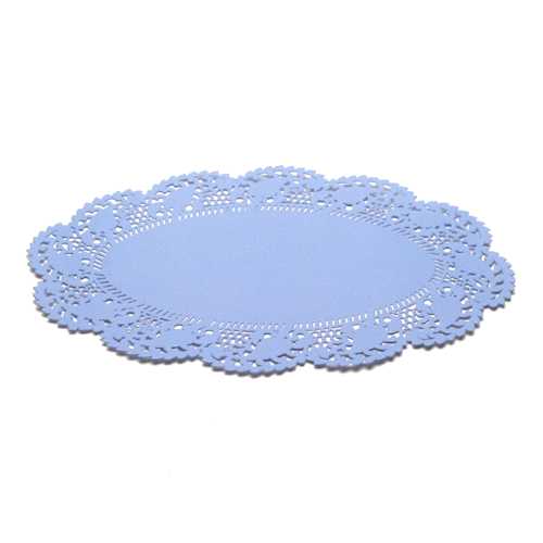 Pastry Tek Oval Sky Blue Paper Doilies - Lace - 12 1/2" x 8 1/2" - 4000 count box