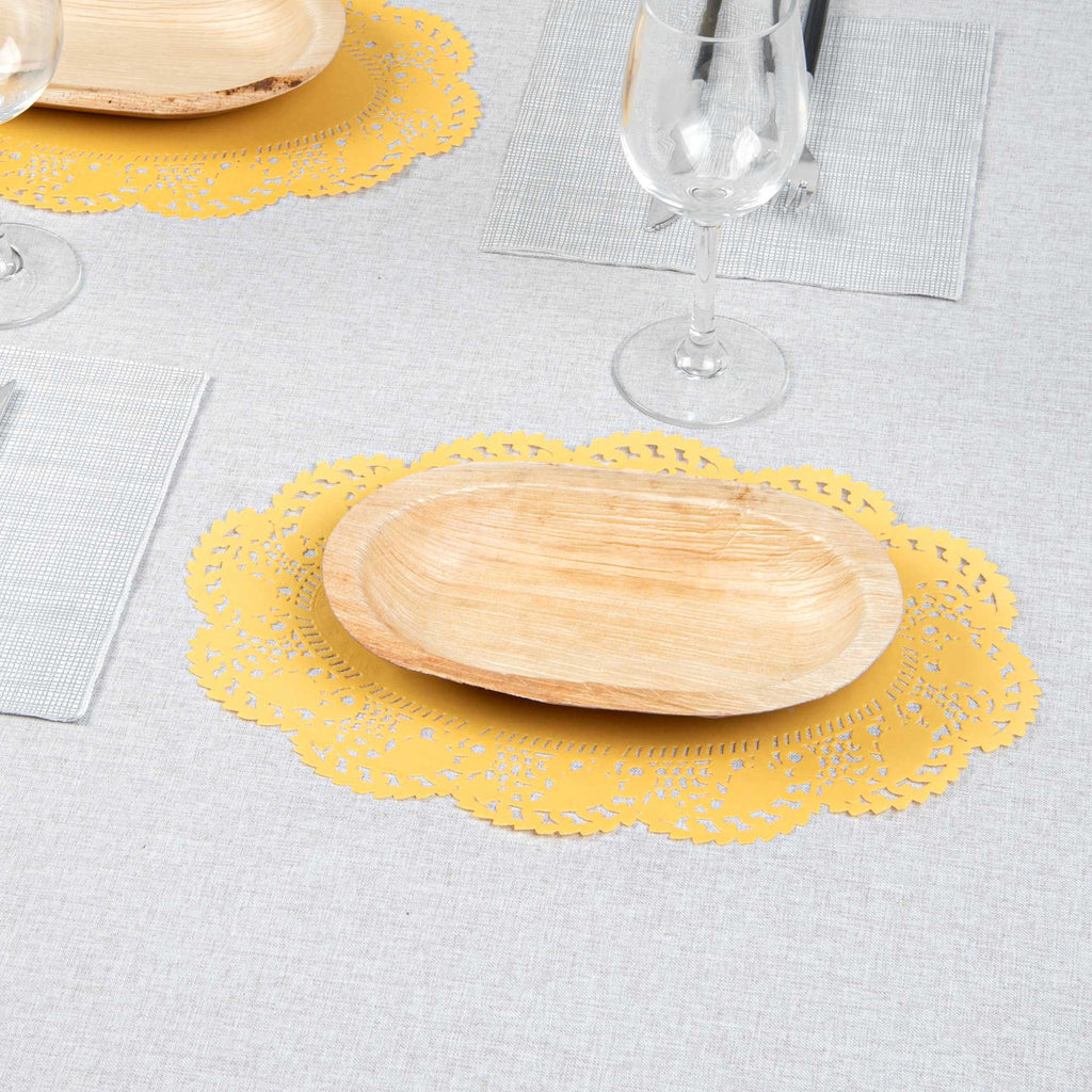 Pastry Tek Oval Orange Paper Doilies - Lace - 12 1/2" x 8 1/2" - 100 count box