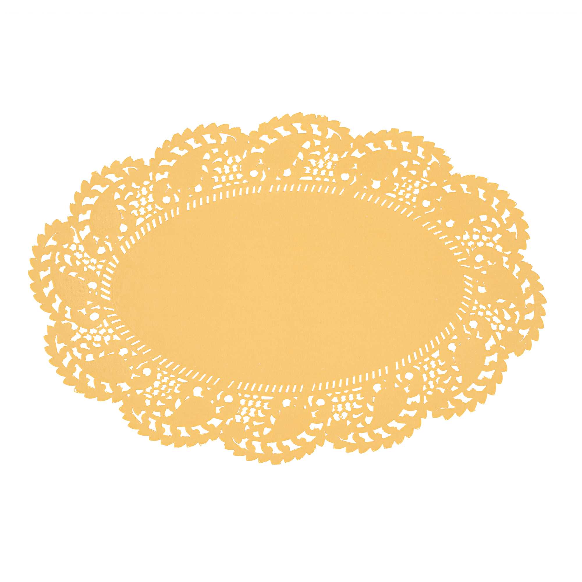 Pastry Tek Oval Orange Paper Doilies - Lace - 12 1/2" x 8 1/2" - 4000 count box