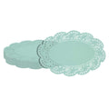Pastry Tek Oval Teal Paper Doilies - Lace - 12 1/2" x 8 1/2" - 4000 count box
