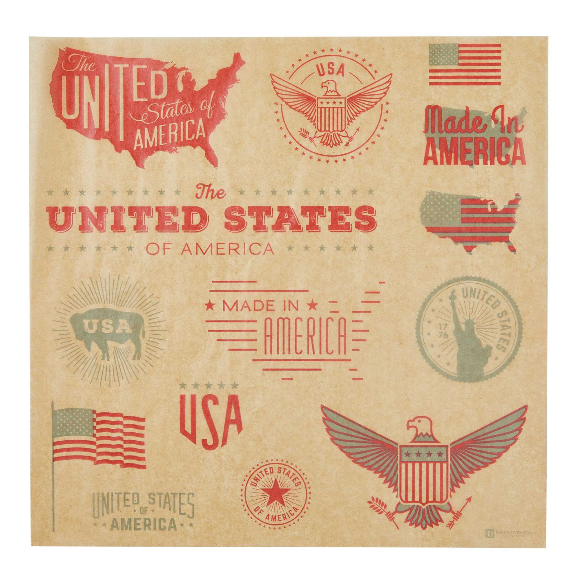 Chef 101 No PFAS Added Kraft Paper Food Wrap and Basket Liner - Born in the USA, Greaseproof, Compostable - 12" x 12" - 200 count box