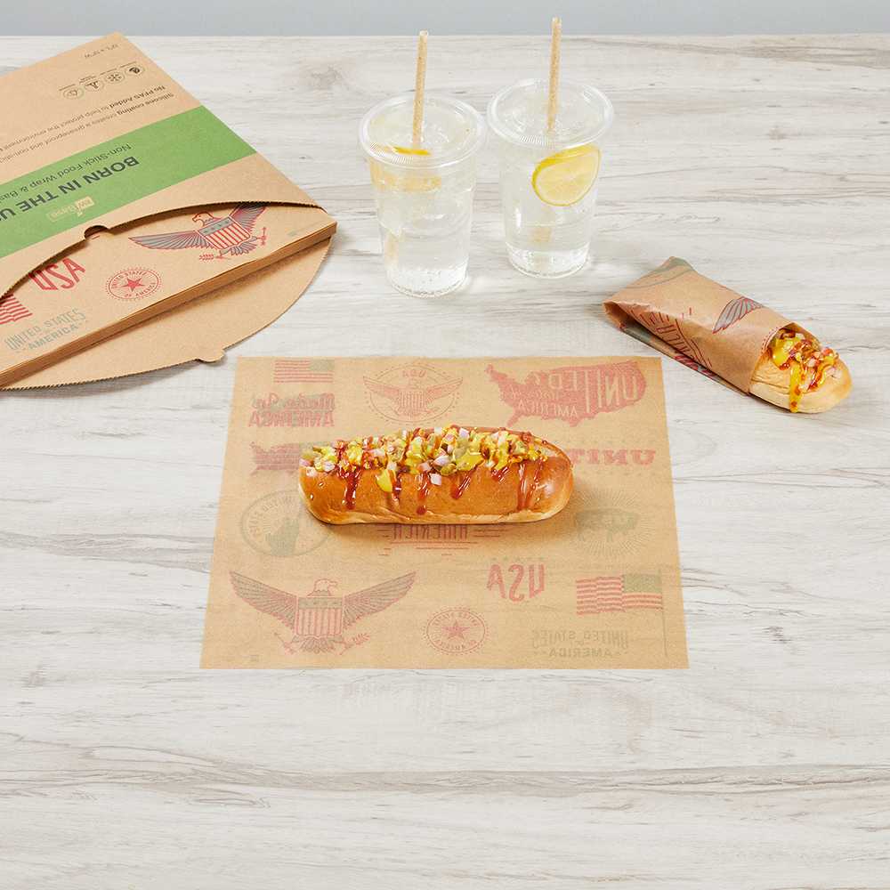 Chef 101 No PFAS Added Kraft Paper Food Wrap and Basket Liner - Born in the USA, Greaseproof, Compostable - 12" x 12" - 2000 count box