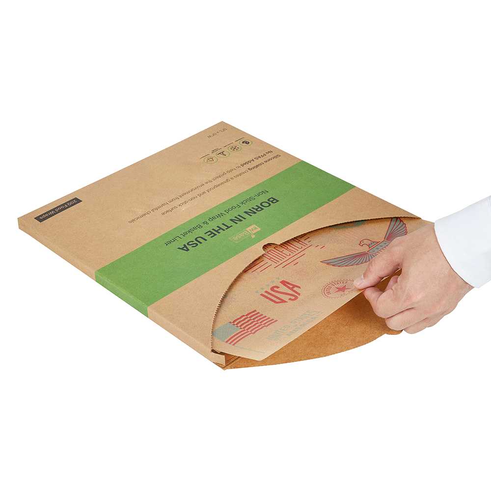 Chef 101 No PFAS Added Kraft Paper Food Wrap and Basket Liner - Born in the USA, Greaseproof, Compostable - 12" x 12" - 2000 count box