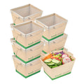 Sustain 17 oz Bamboo Paper Small Click Lock Container - with PLA Lining, Compostable - 4 1/4" x 3 1/4" x 2 3/4" - 50 count box
