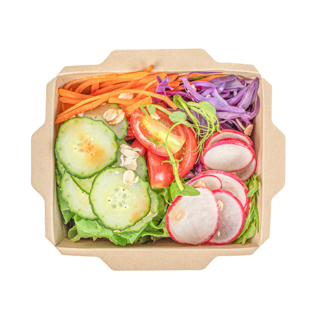 Sustain 17 oz Bamboo Paper Small Click Lock Container - with PLA Lining, Compostable - 4 1/4" x 3 1/4" x 2 3/4" - 50 count box