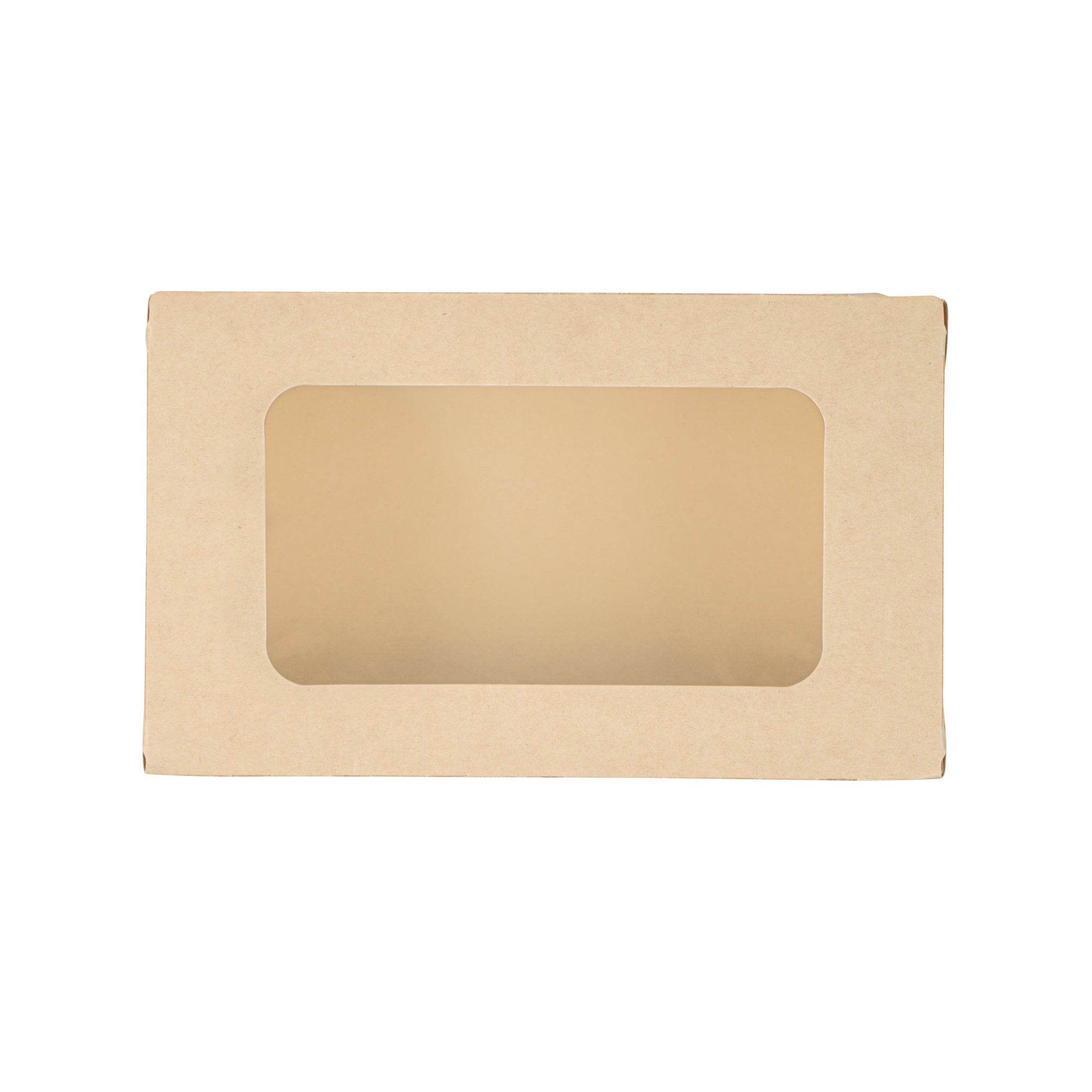 Sustain 35 oz Bamboo Paper Medium Bio Take Out Container - with PLA Lining and Windows, Compostable - 8" x 4 3/4" x 2" - 200 count box