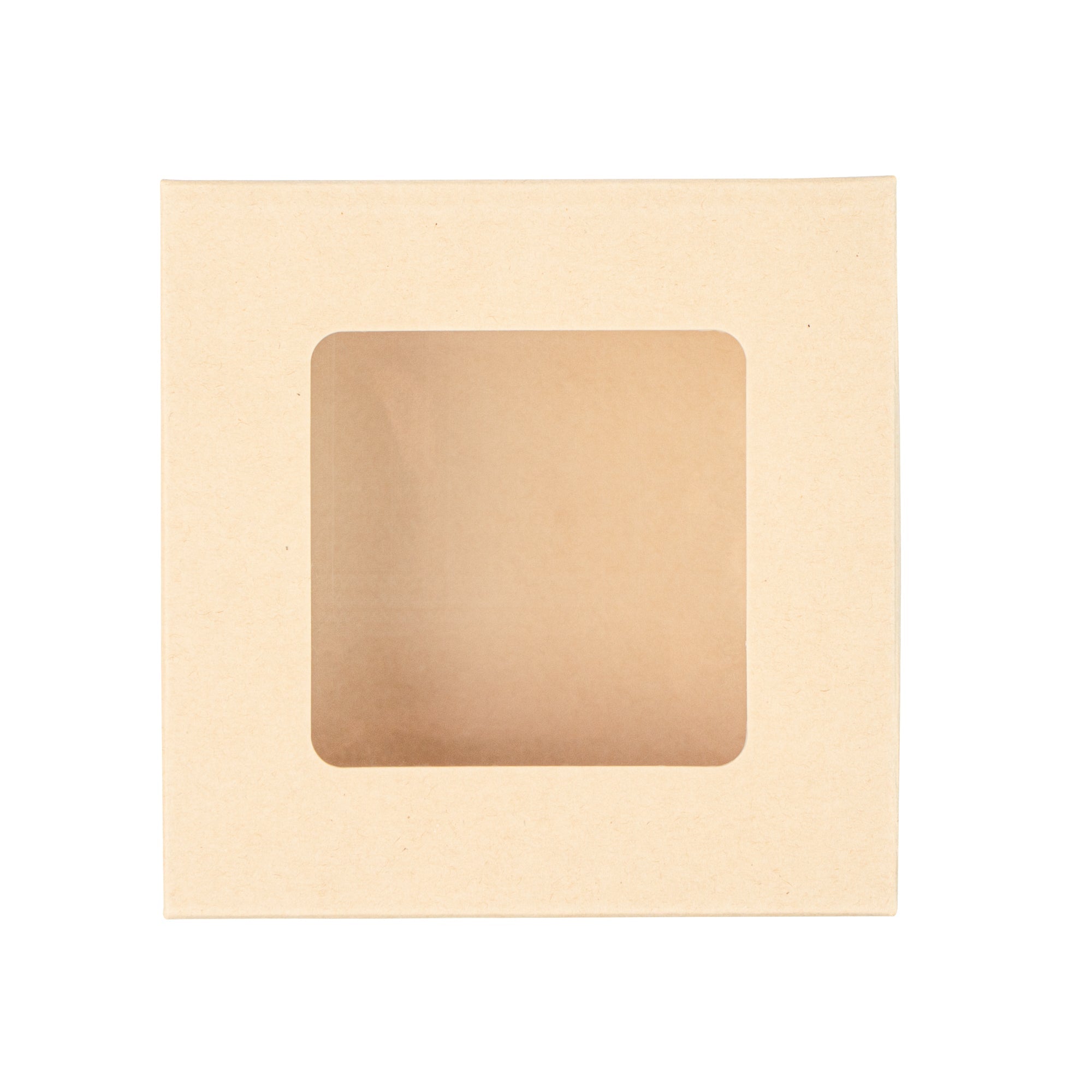 Sustain 13 oz Bamboo Paper Small Take Out Container - with PLA Lining and Window, Compostable - 4 1/2" x 4 1/2" x 1 1/2" - 200 count box