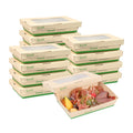 Sustain 28 oz Bamboo Paper Small Take Out Container - with PLA Lining and Window, Compostable - 7 1/2" x 5" x 1 1/2" - 50 count box