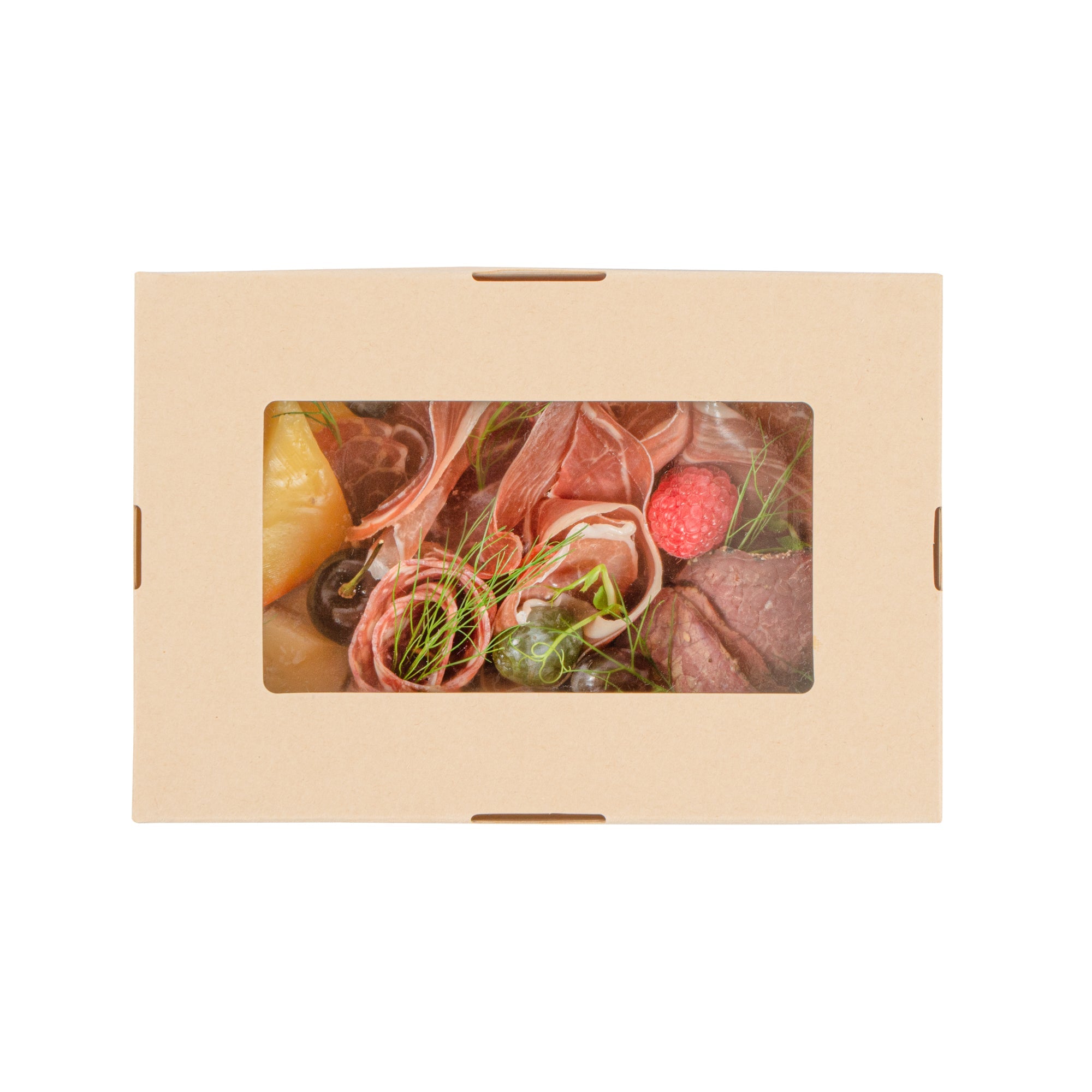 Sustain 28 oz Bamboo Paper Small Take Out Container - with PLA Lining and Window, Compostable - 7 1/2" x 5" x 1 1/2" - 200 count box