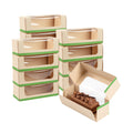 Sustain 13 oz Bamboo Paper Small Take Out Container - with PLA Lining and Window, Compostable - 6" x 2 1/2" x 2" - 50 count box
