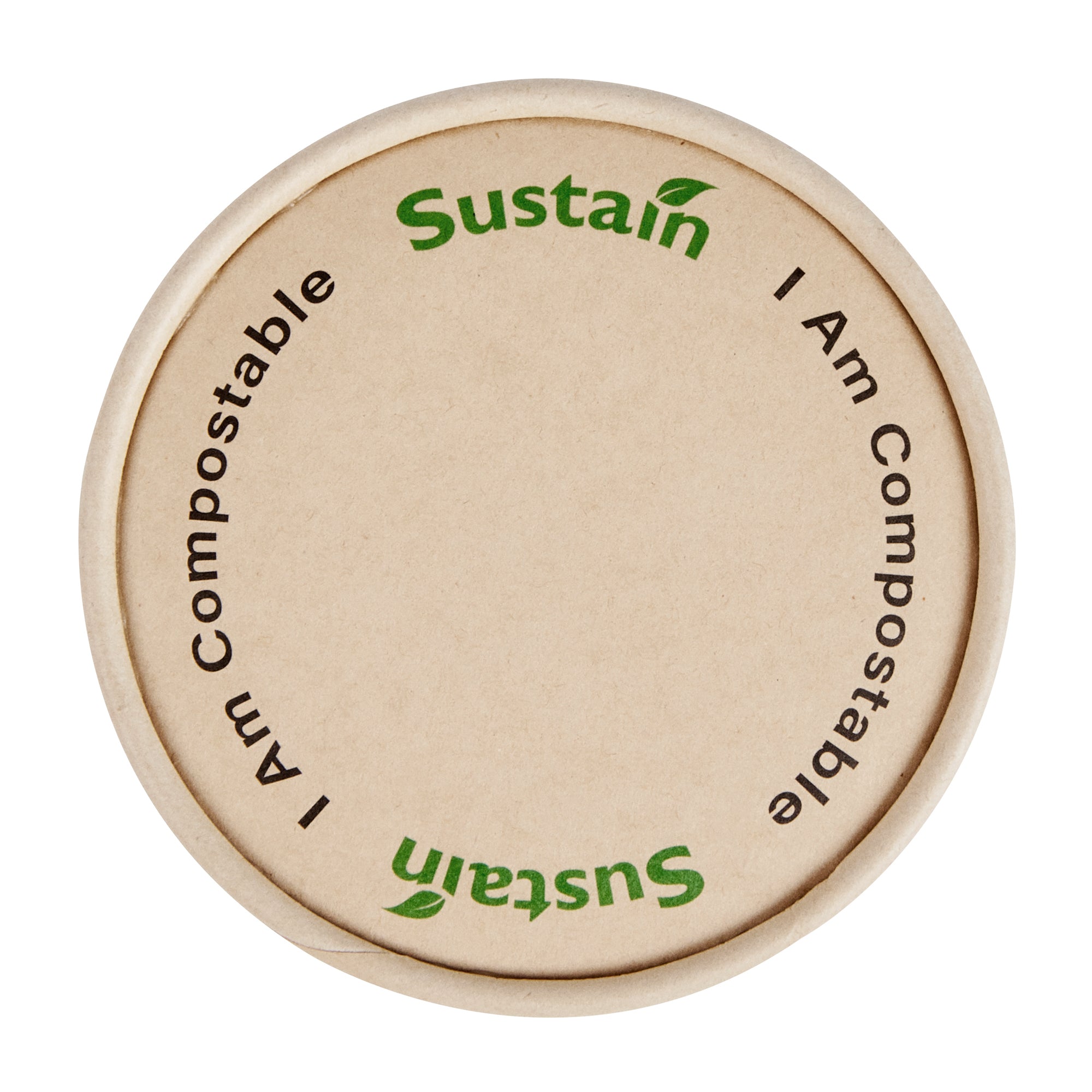 Sustain Round Bamboo Paper To Go Cup Lid - with PLA Lining, Fits 5 oz - 50 count box