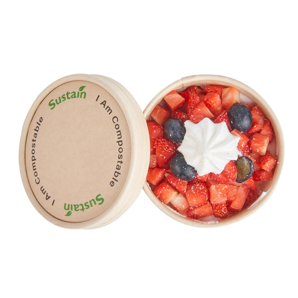 Sustain Round Bamboo Paper To Go Cup Lid - with PLA Lining, Fits 5 oz - 200 count box