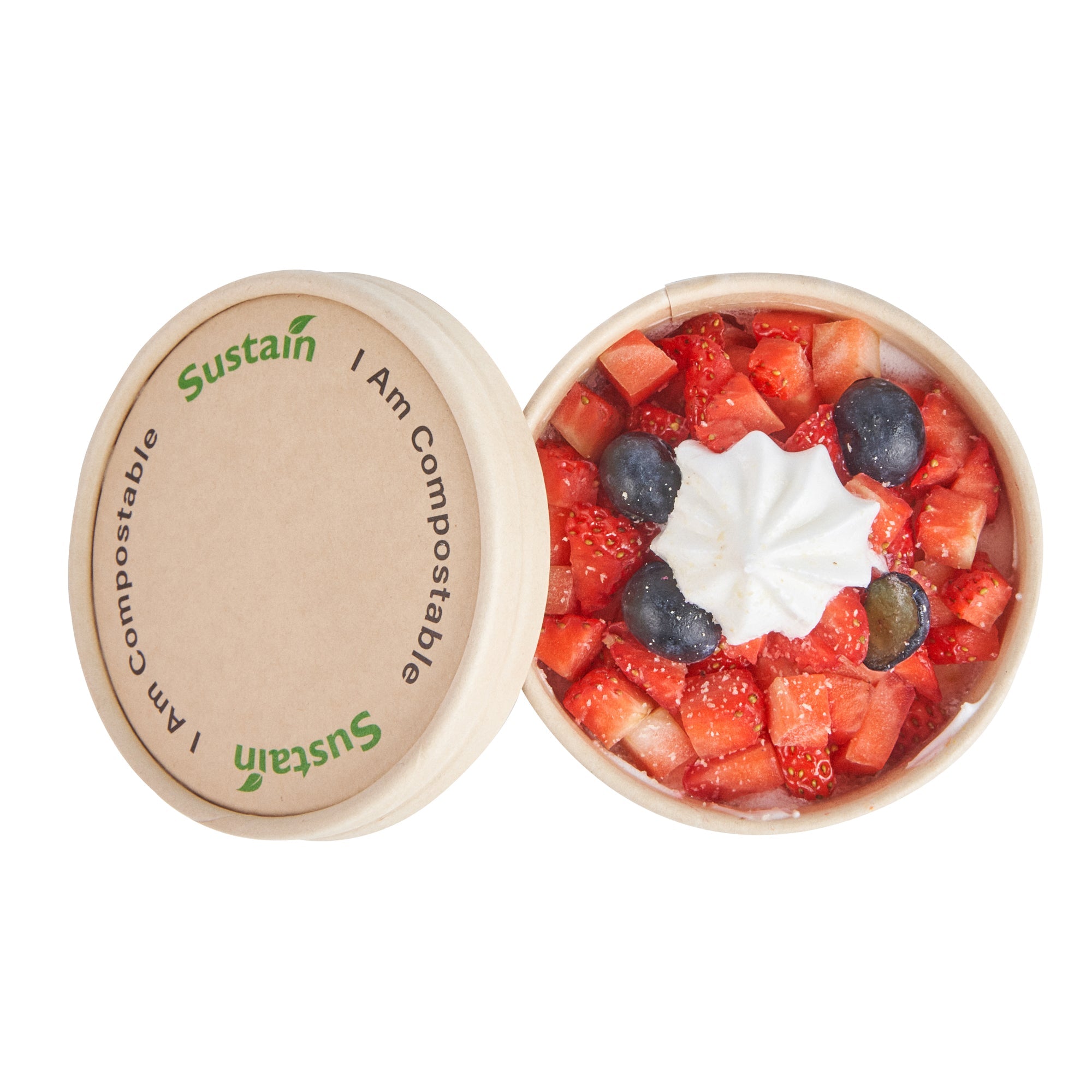 Sustain Round Bamboo Paper To Go Cup Lid - with PLA Lining, Fits 5 oz - 200 count box