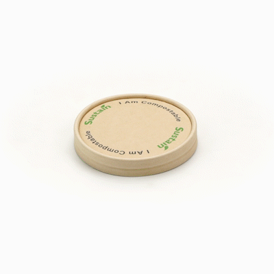 Sustain Round Bamboo Paper To Go Cup Lid - with PLA Lining, Fits 5 oz - 200 count box