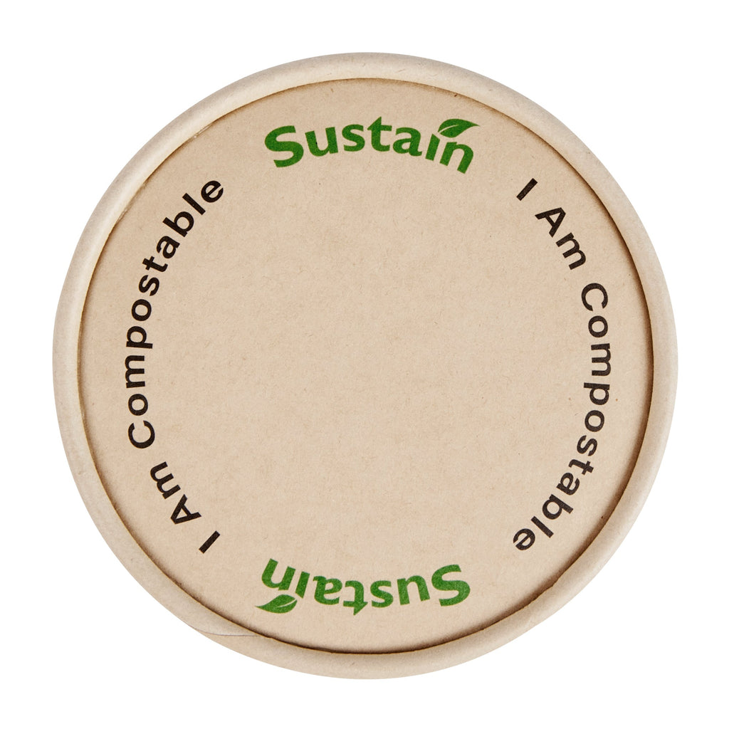 Sustain Round Bamboo Paper To Go Cup Lid - with PLA Lining, Fits 5 oz - 200 count box