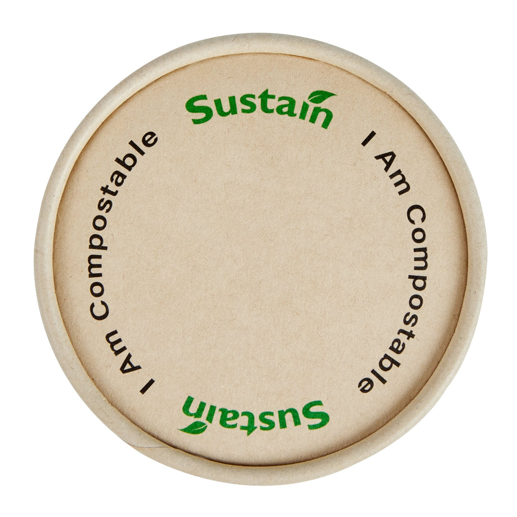 Sustain Round Bamboo Paper To Go Cup Lid - with PLA Lining, Fits 3 and 4 oz - 200 count box