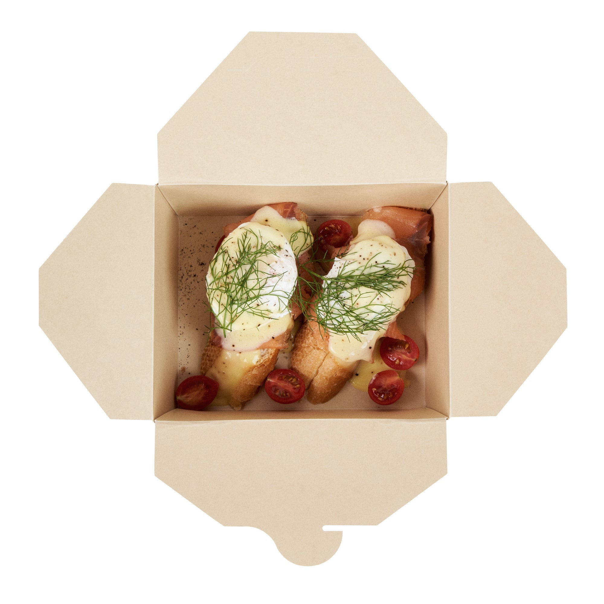 Sustain 45 oz Rectangle Bamboo Paper #8 Bio Box Take Out Container - with PLA Lining, Compostable - 6 3/4" x 5 1/2" x 2 1/2" - 200 count box