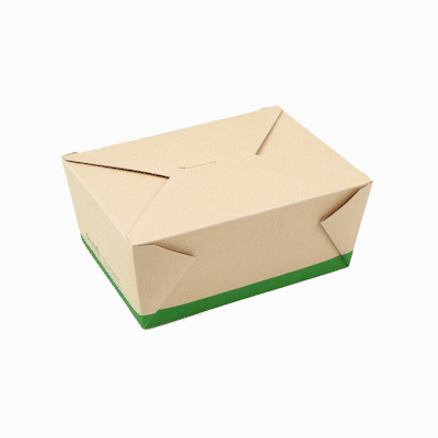 Sustain 98 oz Rectangle Bamboo Paper #4 Bio Box Take Out Container - with PLA Lining, Compostable - 8 1/2" x 6 1/4" x 3 1/2" - 200 count box