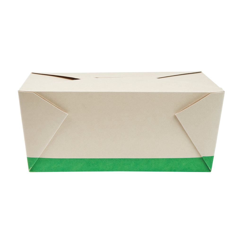 Sustain 98 oz Rectangle Bamboo Paper #4 Bio Box Take Out Container - with PLA Lining, Compostable - 8 1/2" x 6 1/4" x 3 1/2" - 200 count box