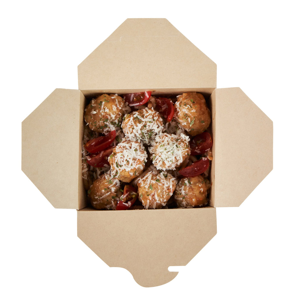 Sustain 26 oz Square Bamboo Paper Noodle Take Out Container - with PLA Lining, Compostable - 4" x 3 1/2" x 4" - 200 count box