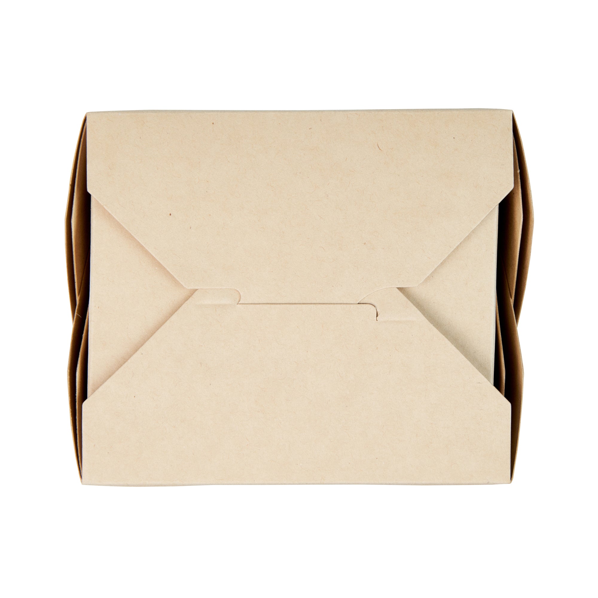 Sustain 26 oz Square Bamboo Paper Noodle Take Out Container - with PLA Lining, Compostable - 4" x 3 1/2" x 4" - 200 count box