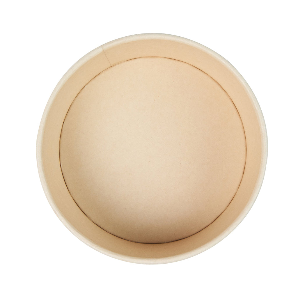 Sustain 25 oz Round Bamboo Paper Salad Container - with PLA Lining, Compostable - 6" x 6" x 2 1/2" - 50 count box