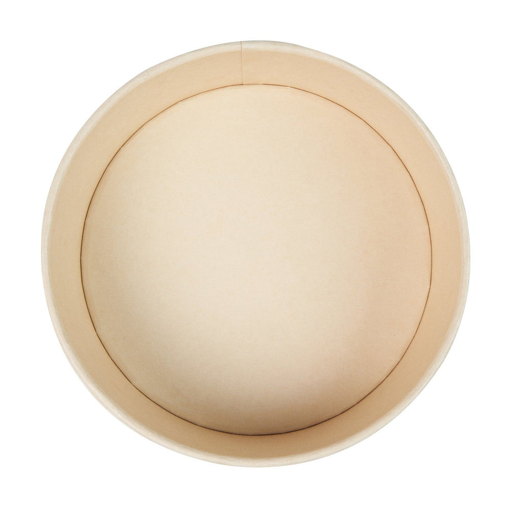 Sustain 44 oz Round Bamboo Paper Salad Container - with PLA Lining, Compostable - 7 1/4" x 7 1/4" x 2 1/2" - 200 count box