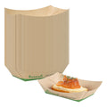Sustain 4 oz Bamboo Paper # 25 Food Tray / Boat - with PLA Lining, Compostable - 3" x 2" x 1" - 50 count box