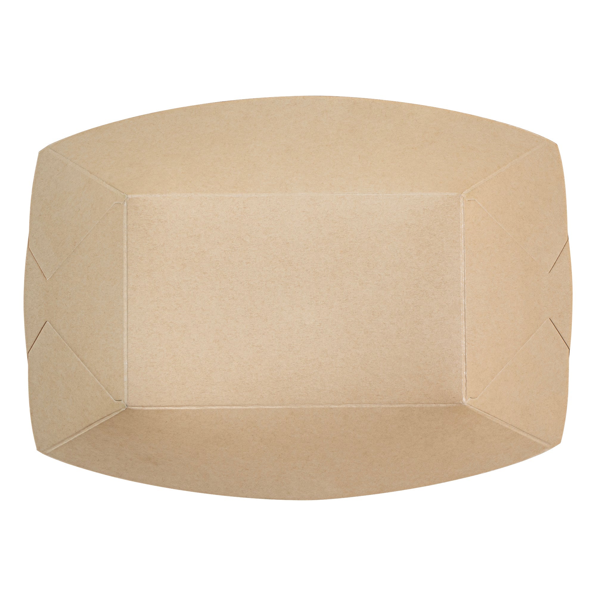 Sustain 1 lb Bamboo Paper #100 Food Tray / Boat - with PLA Lining, Compostable - 5 1/2" x 3 1/2" x 2" - 50 count box