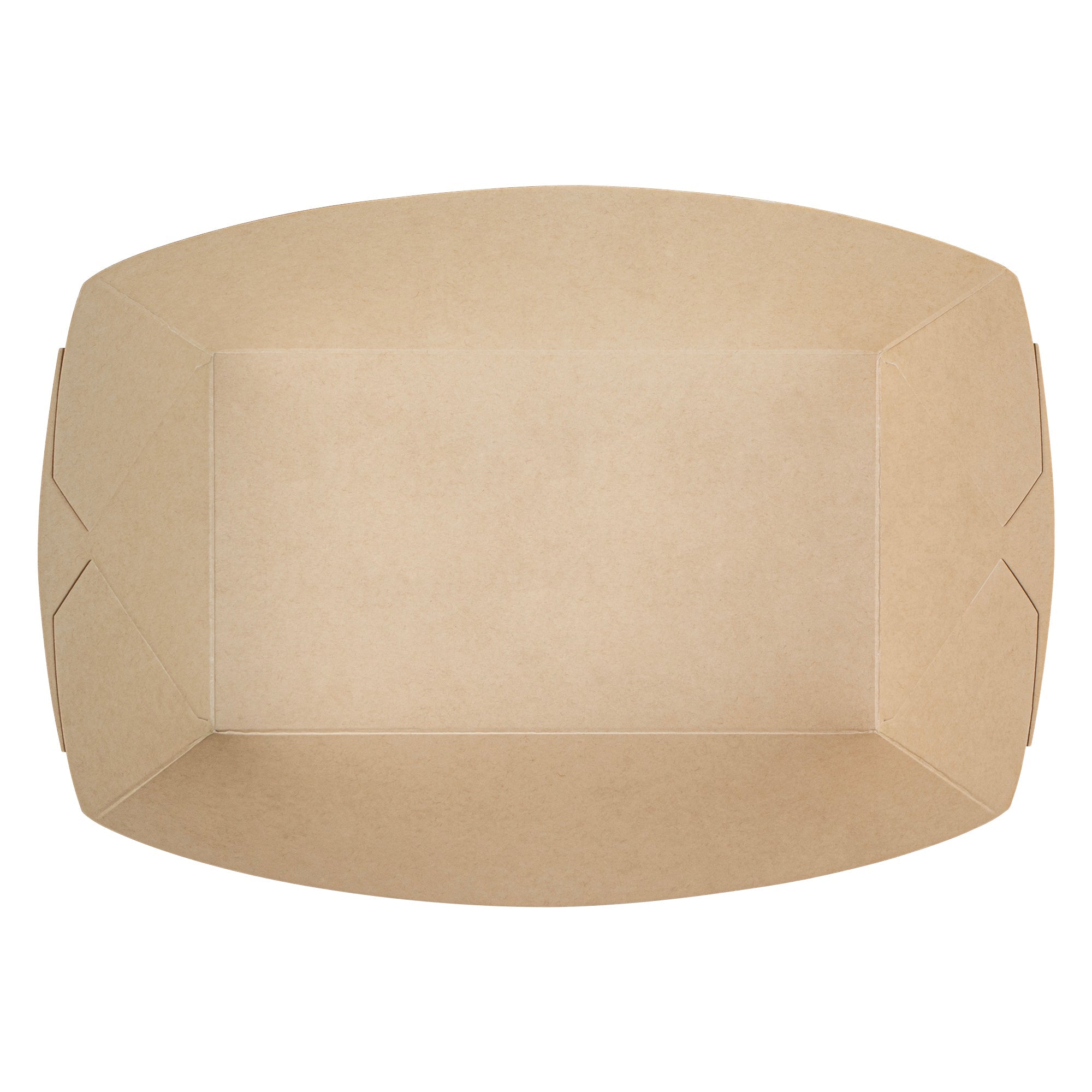 Sustain 2 lb Bamboo Paper #200 Food Tray / Boat - with PLA Lining, Compostable - 6 1/2" x 3 3/4" x 2 1/4" - 200 count box