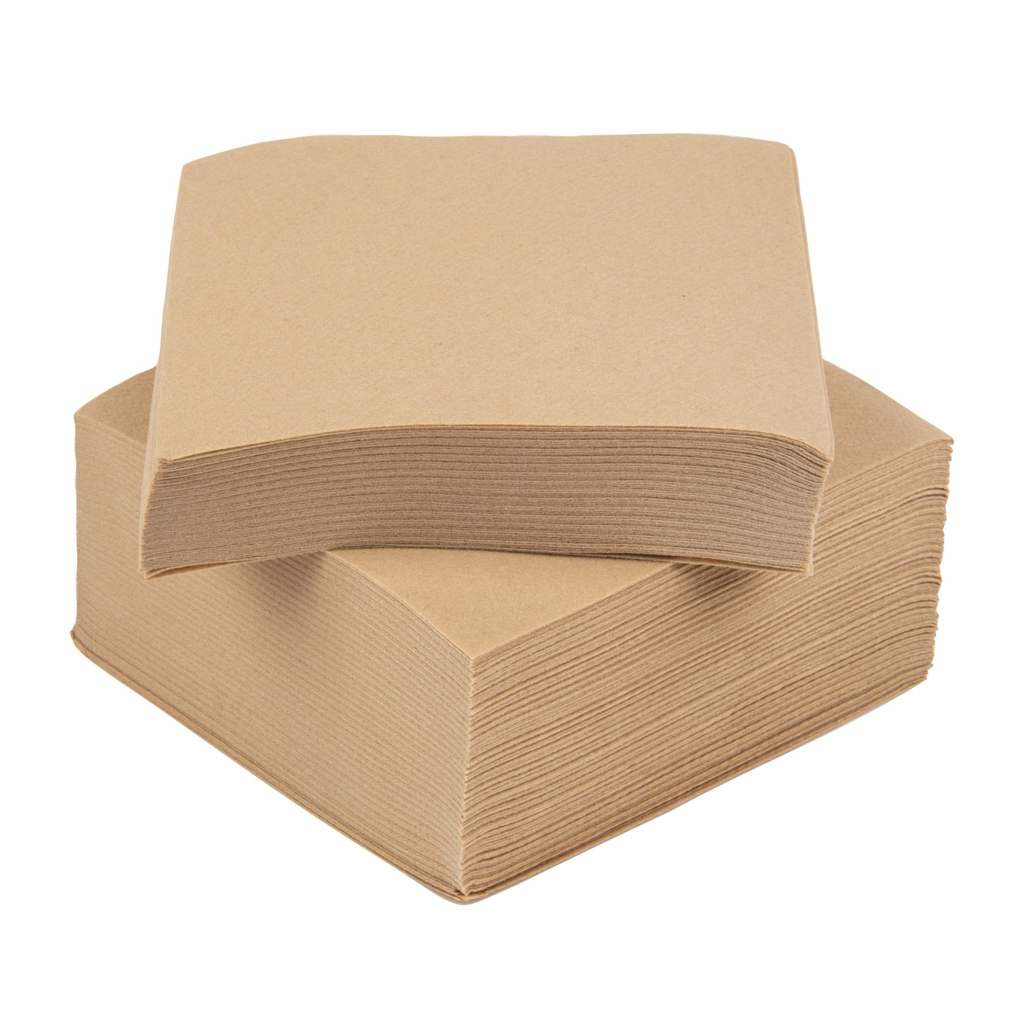 Luxenap Square Kraft Paper Linen-Feel Cocktail Napkin - Air Laid - 9 1/2" x 9 1/2" - 50 count box