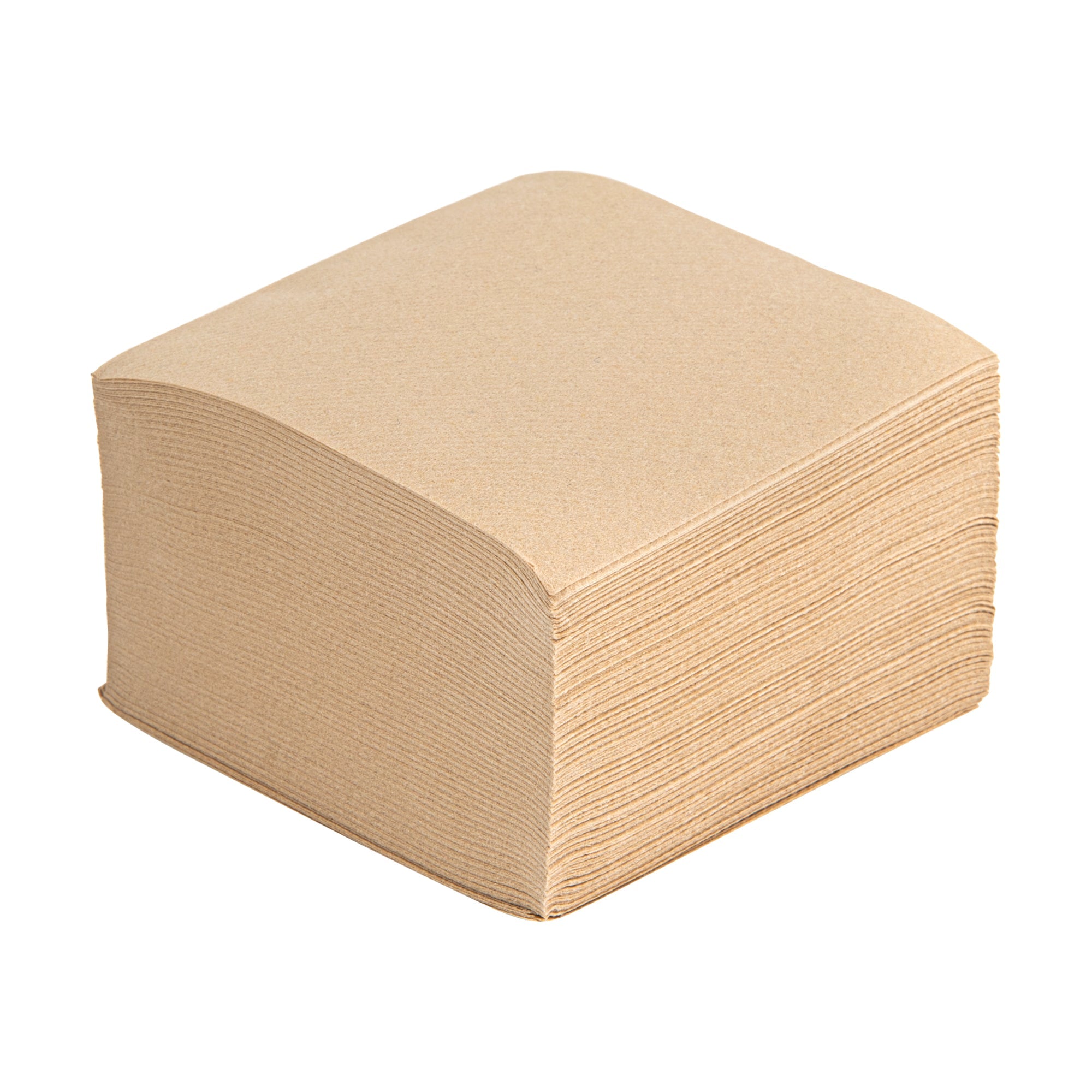 Luxenap Square Kraft Paper Linen-Feel Cocktail Napkin - Air Laid - 9 1/2" x 9 1/2" - 1600 count box