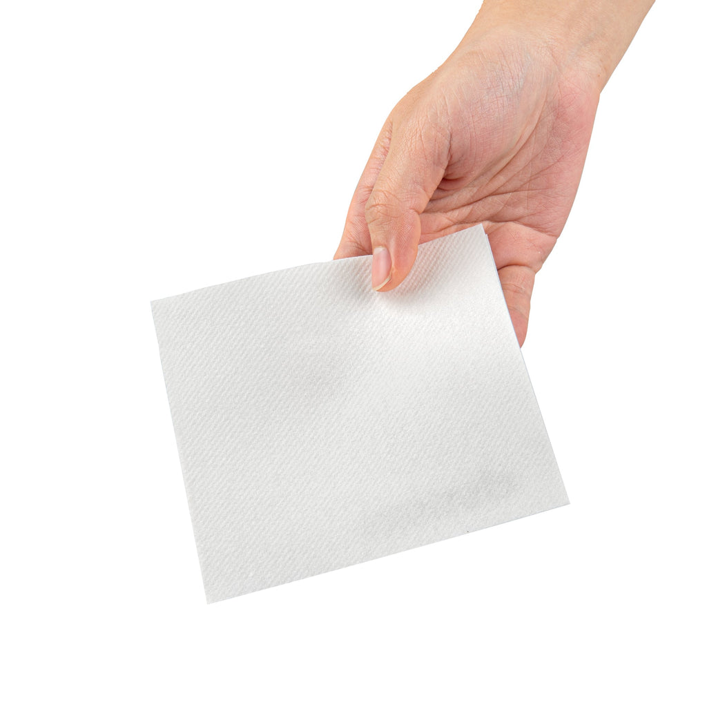 Luxenap Square White Paper Linen-Feel Cocktail Napkin - Air Laid - 9 1/2" x 9 1/2" - 1600 count box