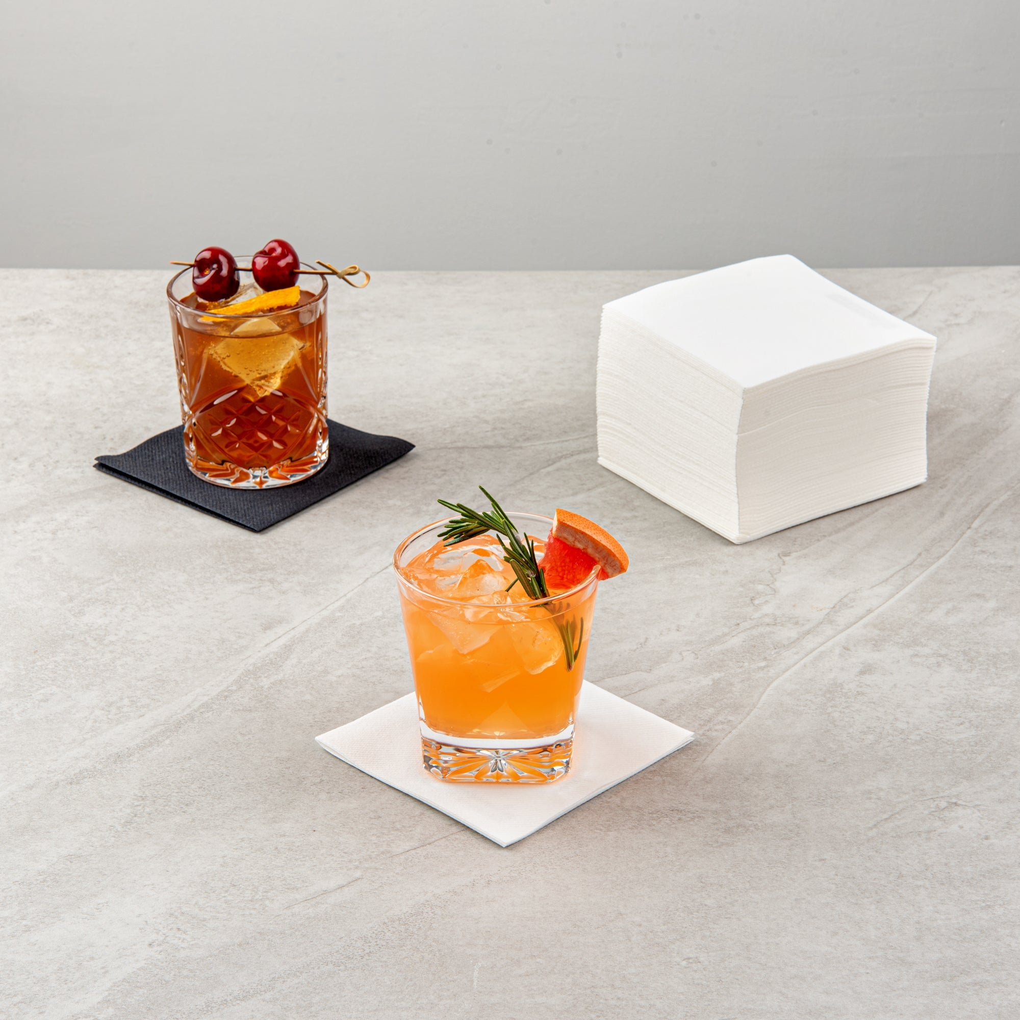 Luxenap Square White Paper Linen-Feel Cocktail Napkin - Air Laid - 9 1/2" x 9 1/2" - 1600 count box