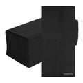 Luxenap Rectangle Black Paper Linen-Feel Guest Towel / Napkin - Air Laid - 15 3/4" x 7 3/4" - 50 count box