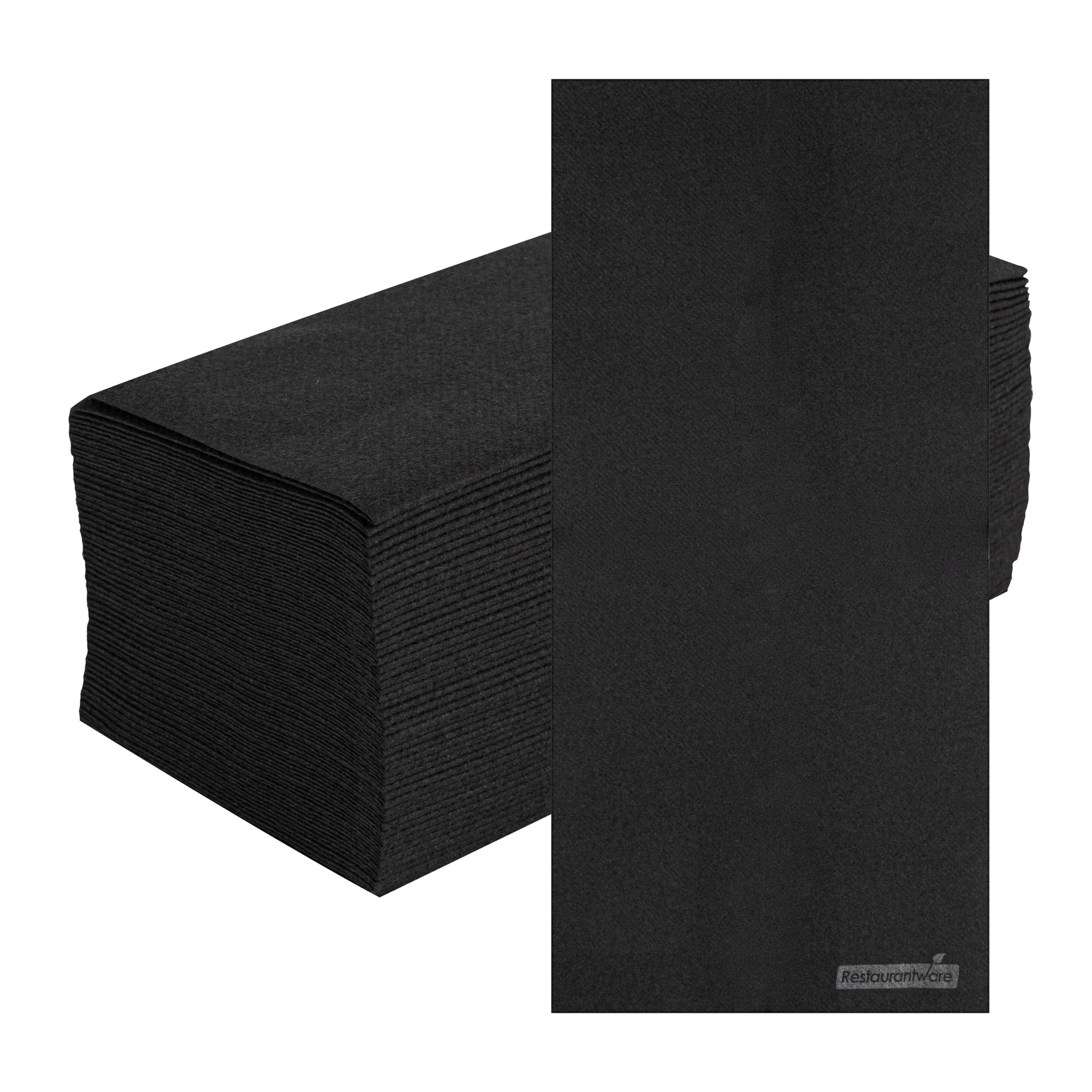 Luxenap Rectangle Black Paper Linen-Feel Guest Towel / Napkin - Air Laid - 15 3/4" x 7 3/4" - 50 count box