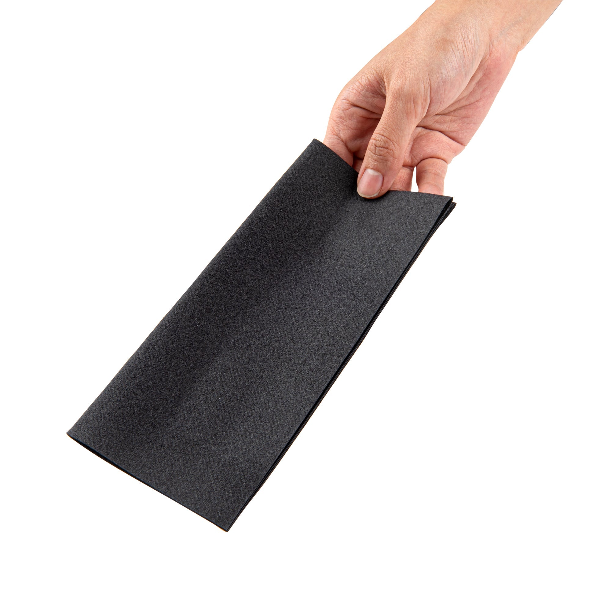 Luxenap Rectangle Black Paper Linen-Feel Guest Towel / Napkin - Air Laid - 15 3/4" x 7 3/4" - 50 count box